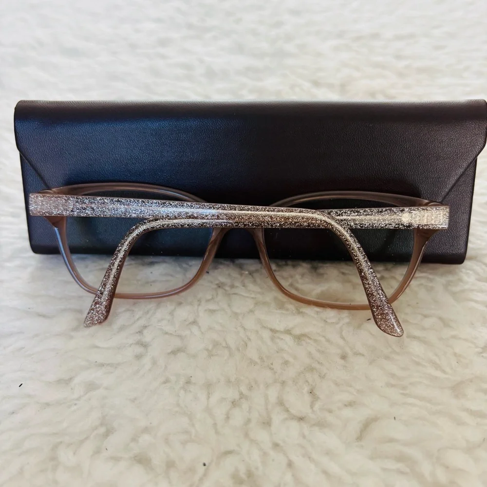 Badgley Mischka Brown w/ glittery sides Glasses Frame Only with Black Case